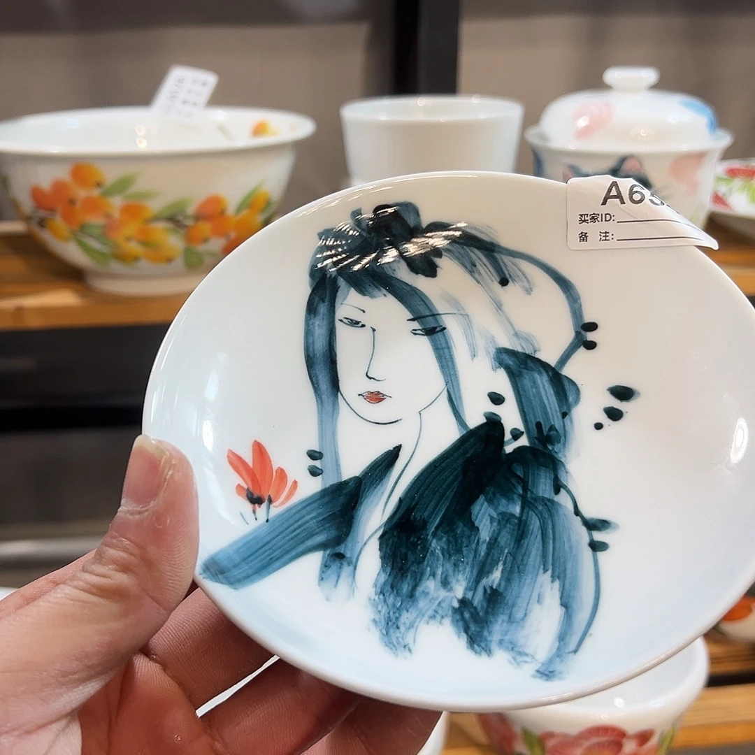 陶瓷景德镇手工手绘陶瓷6寸平碟