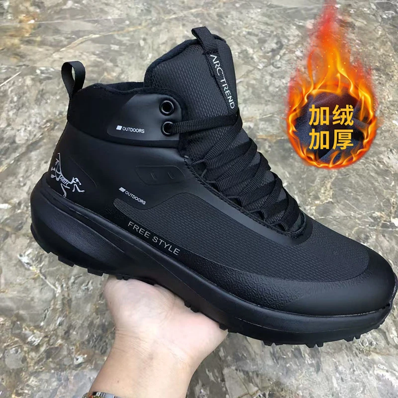 冬季新款高帮加绒加厚时尚潮流百搭厚底增高舒适防滑保暖休闲鞋