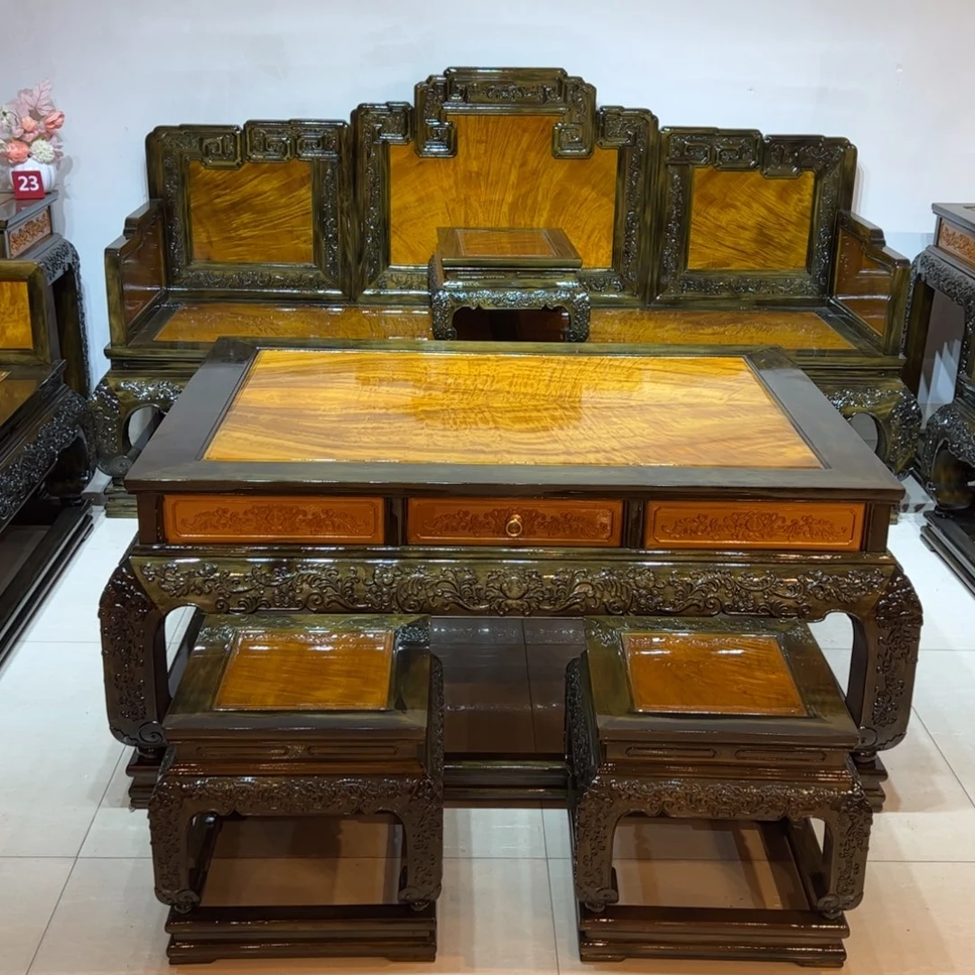 涅****金丝楠金丝楠沙发九件套