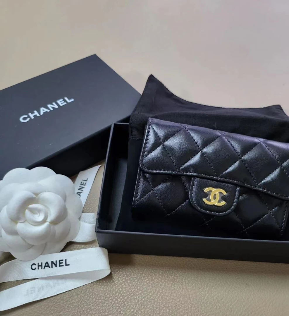 99新 Chanel/香奈儿  黑金卡包  11cm 13803049