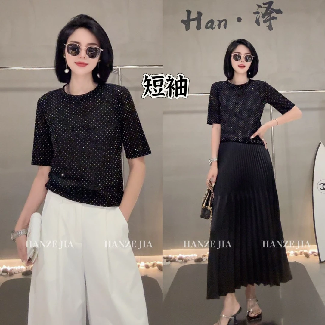 【寒泽自制】欧货”闪耀“正肩T恤X 2T820（长袖）X 2T821（短袖）