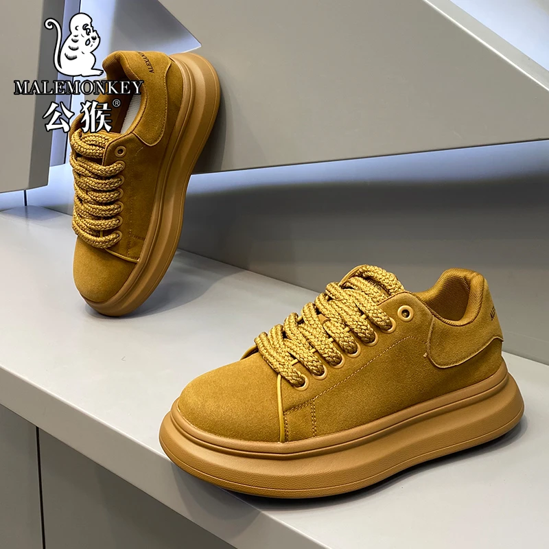 malemonkey/公猴男鞋秋季百搭运动休闲板鞋男士增高厚底麦昆潮鞋