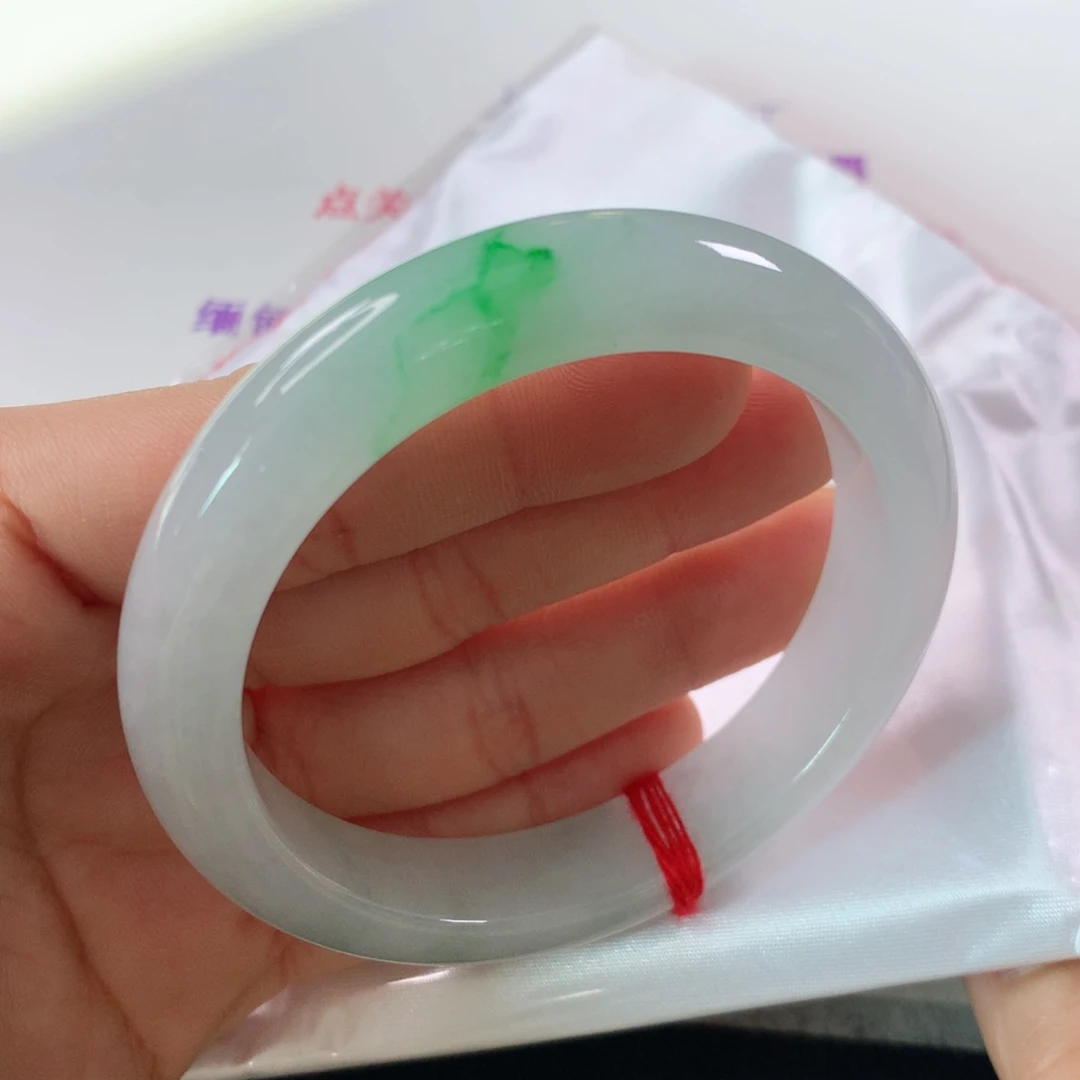 未镶嵌手镯翡翠 正圈253冰阳绿⭐⭐⭐⭐⭐强推