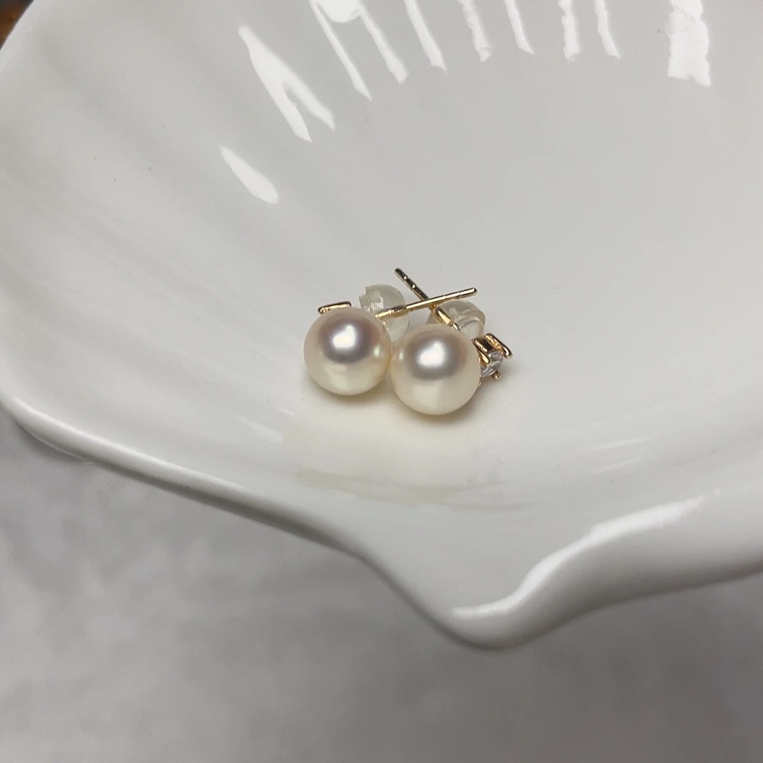 银S925镶嵌海水珍珠耳饰