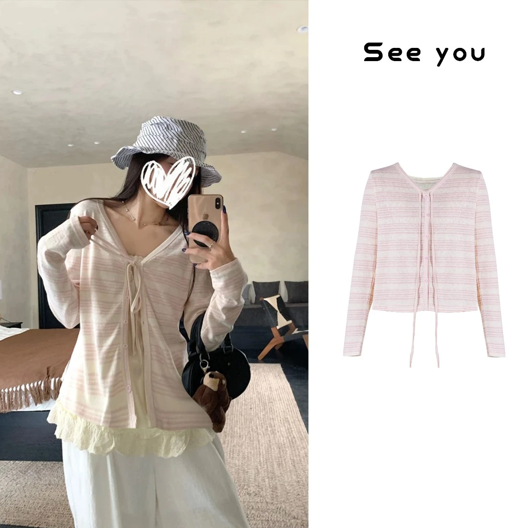韩系时尚通勤休闲温柔风女设计感显瘦长袖上衣Y1341