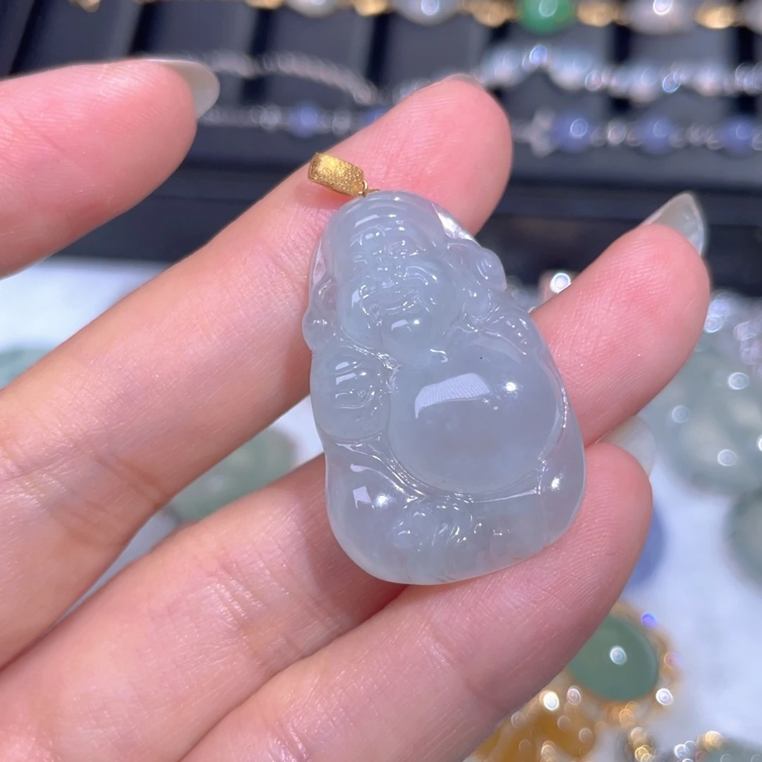 颈饰18K金镶嵌翡翠翡翠