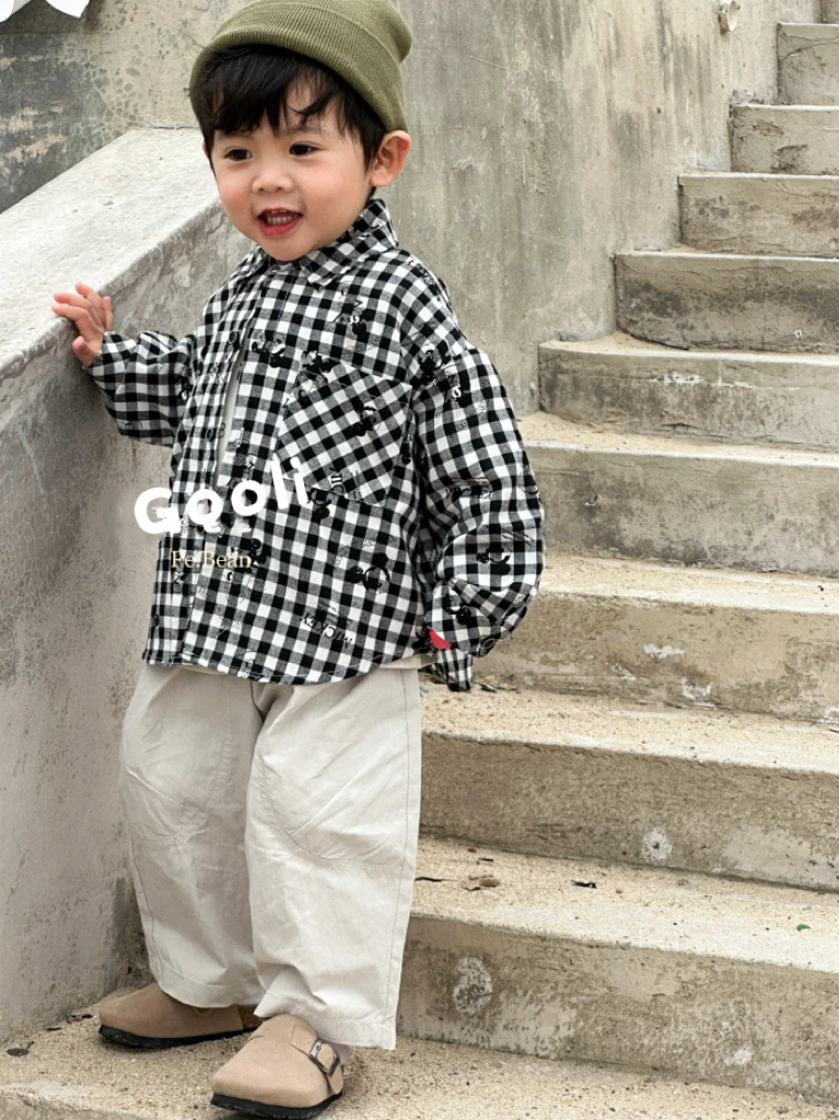 【古里现货】男童童装外套2025新款韩版儿童帅气衬衫外套30402