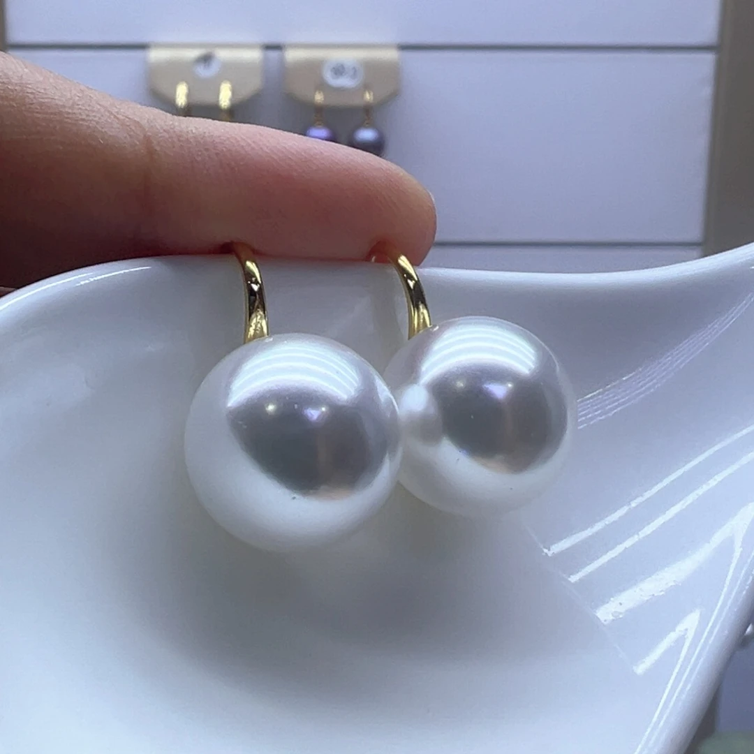 银S925镶嵌淡水珍珠耳饰