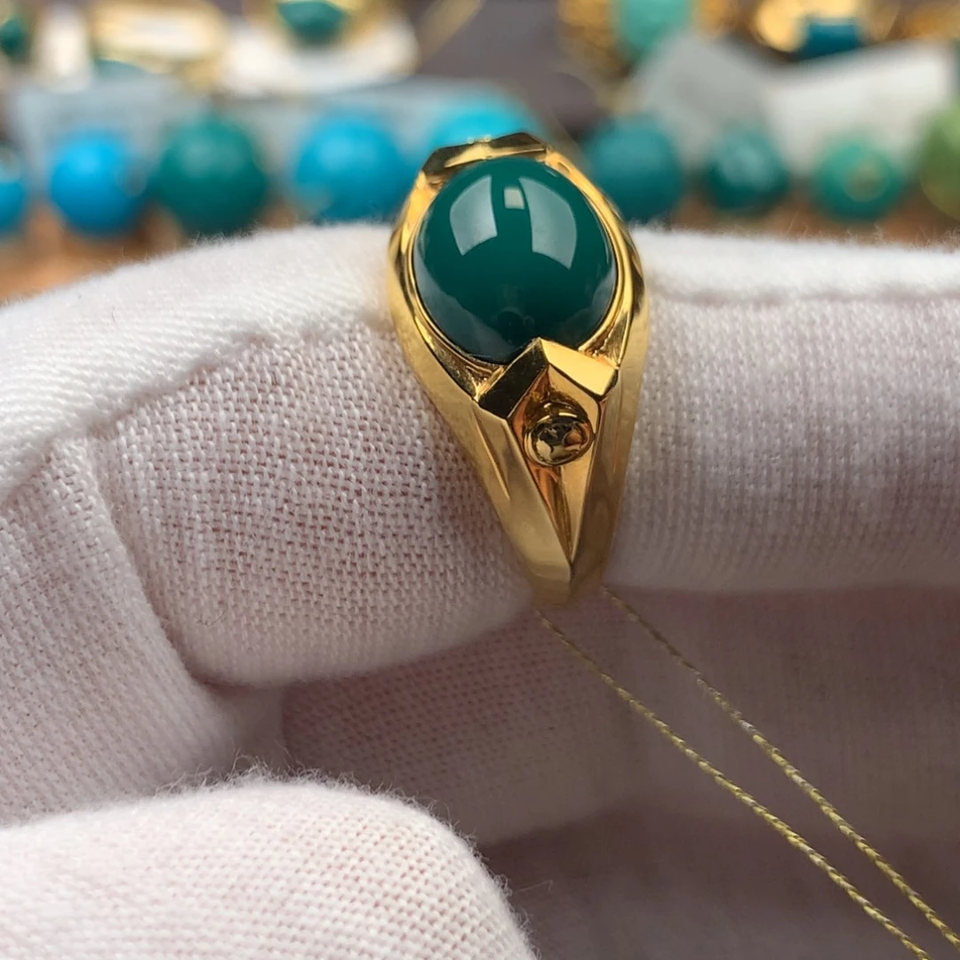 绿松石18K金镶嵌发饰