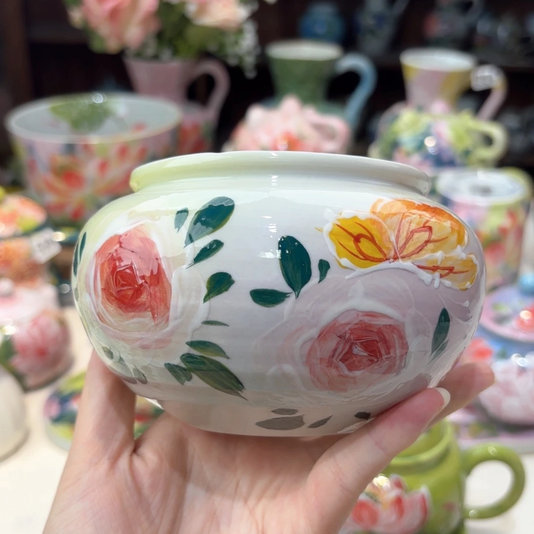 景德镇手绘高温釉下彩陶瓷茶具