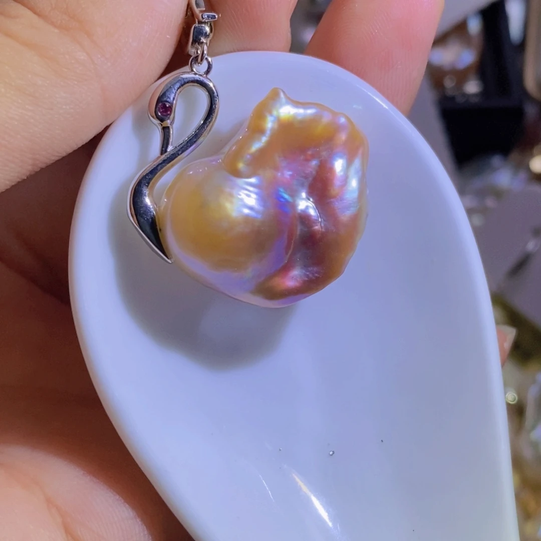 淡水珍珠银S925镶嵌淡水珍珠