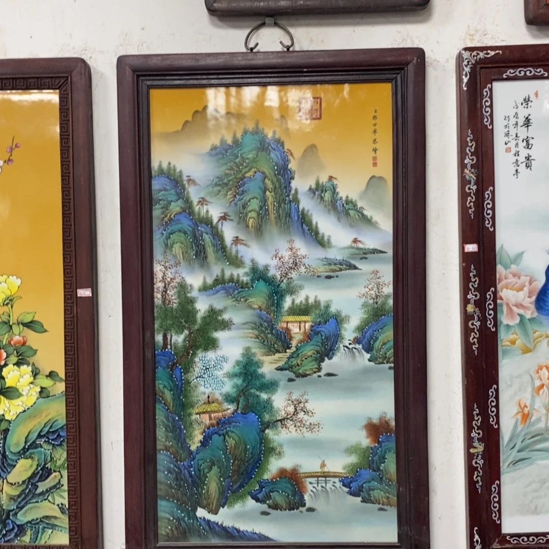 瓷片90*52*1景德镇瓷板画柴窑烧制