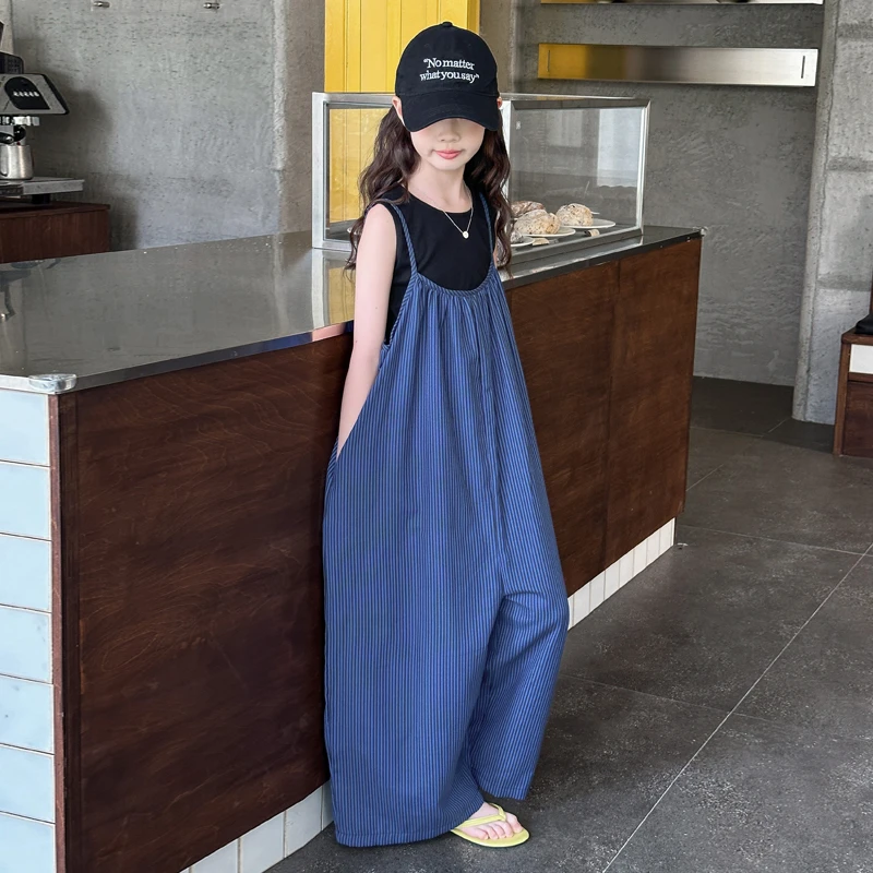 女童时尚套装夏季2025新款洋气中大童时髦背心背带裤韩系两件套潮