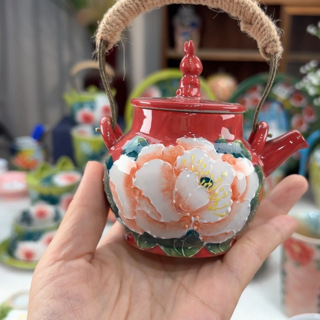 景德镇手绘高温釉下彩陶瓷茶具
