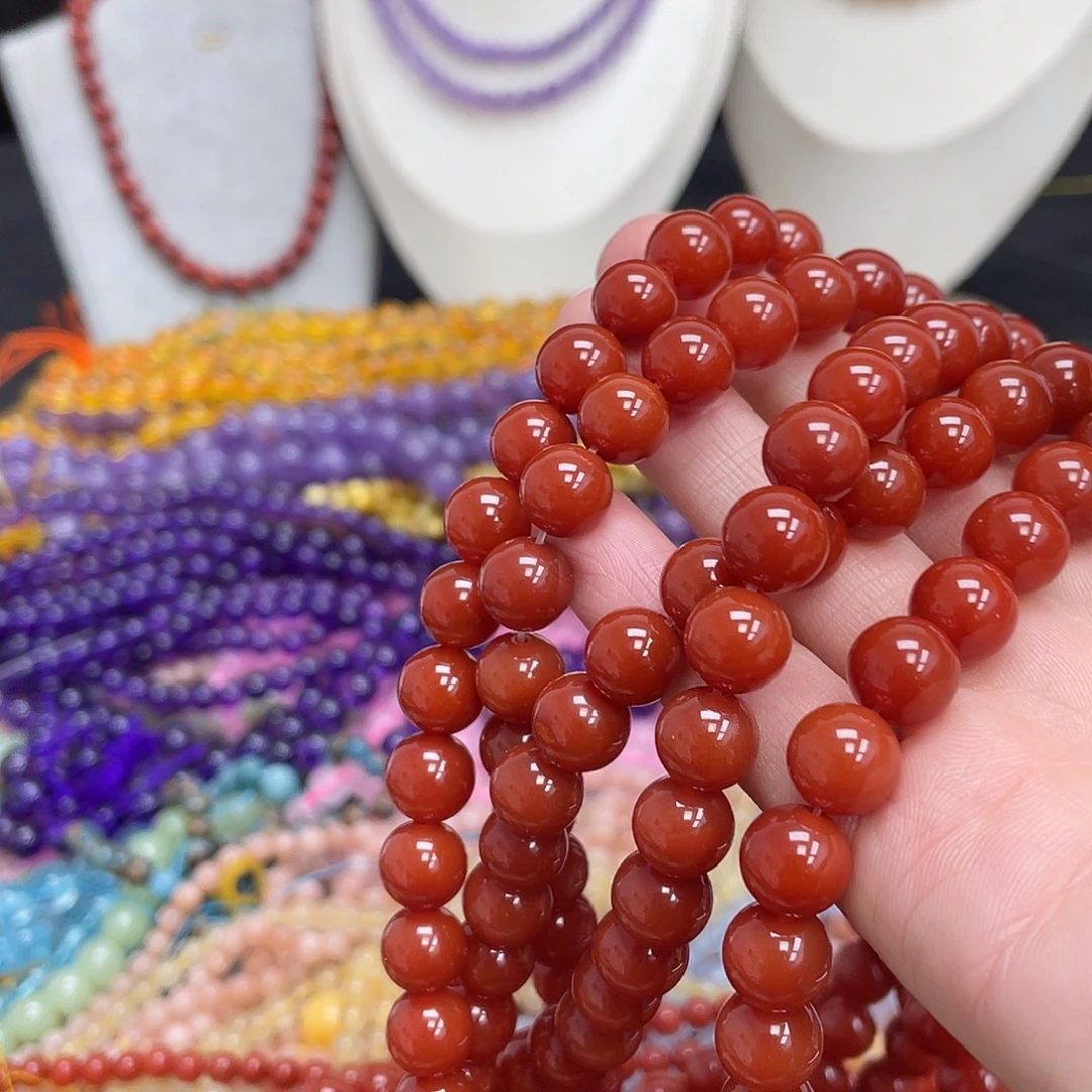 玛瑙/玉髓未镶嵌半成品南红10m散珠