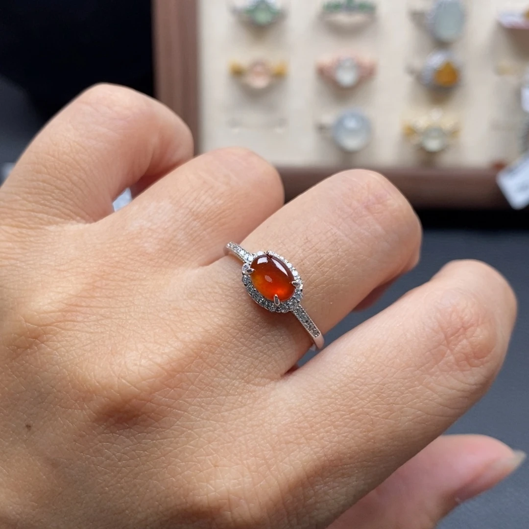 翡翠银S925镶嵌戒指