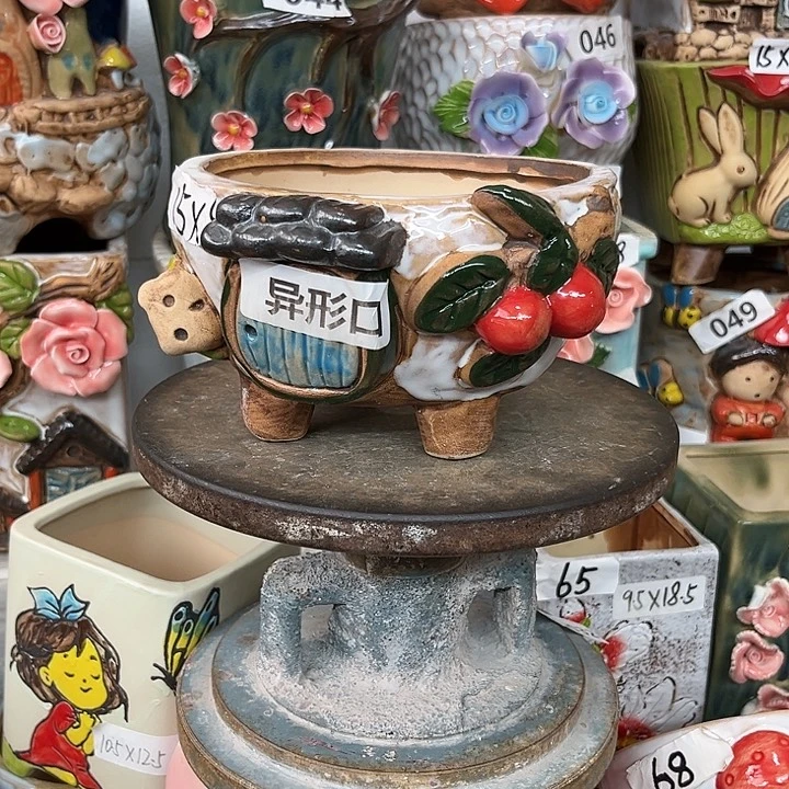 紫砂花盆粗陶材质多肉花盆