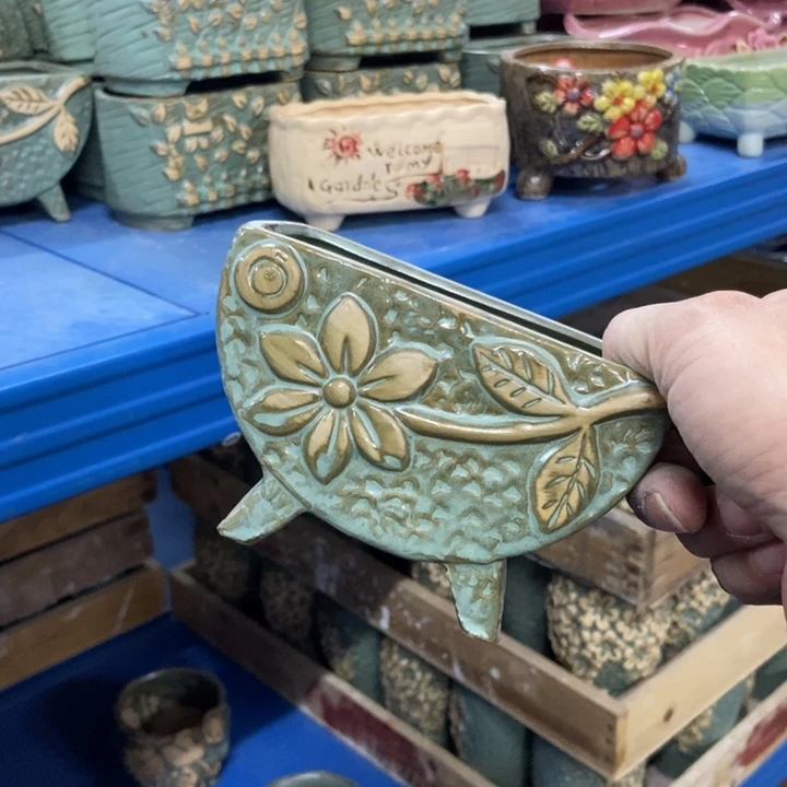 陶瓷花盆单场满9.9发12*6.5*8.5