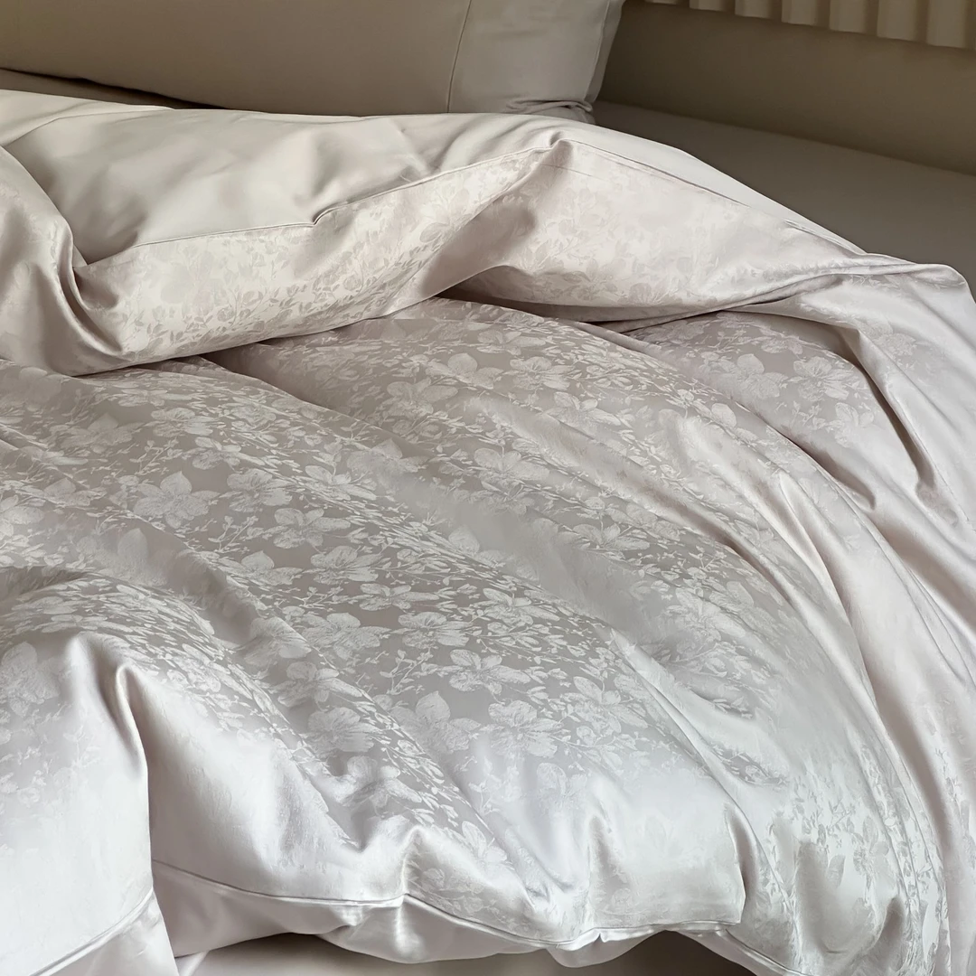 天真蓝【花朝别夏】高支高密 纯棉全棉简约高级四件套