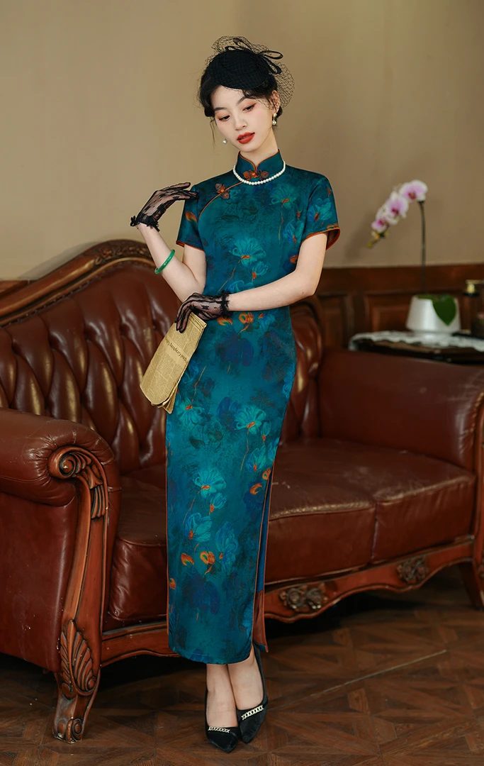 茯苓 日常气质文艺国风复古优雅长款旗袍