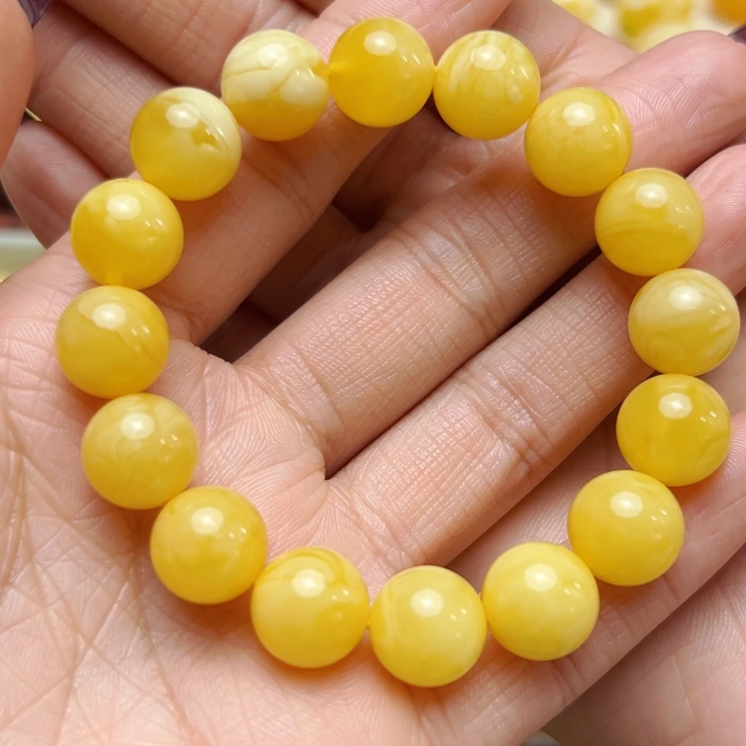 蜜蜡裸石未镶嵌12mm单圈