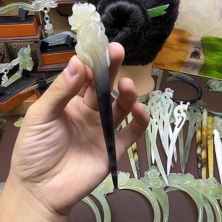 未镶嵌蛇纹石玉发饰