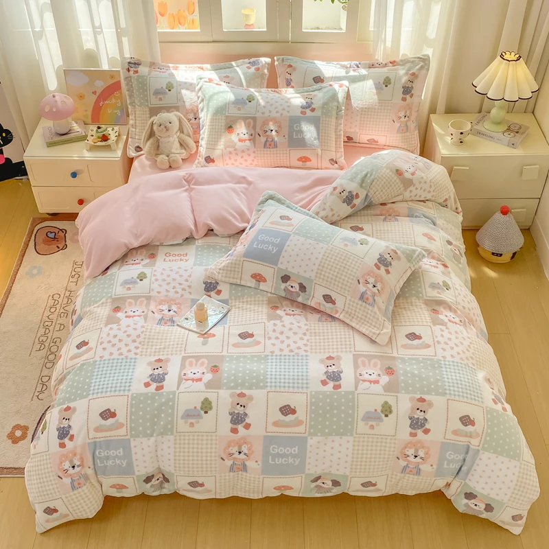 【孤品】轻眠居四件套被套加绒奶绒小清新听清介绍编码下单