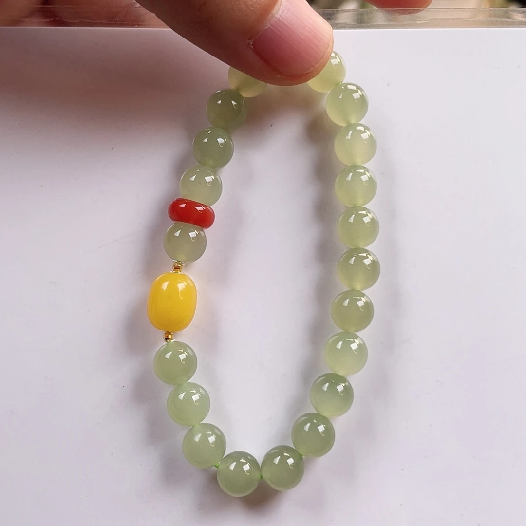 18K金镶嵌手链和田玉8