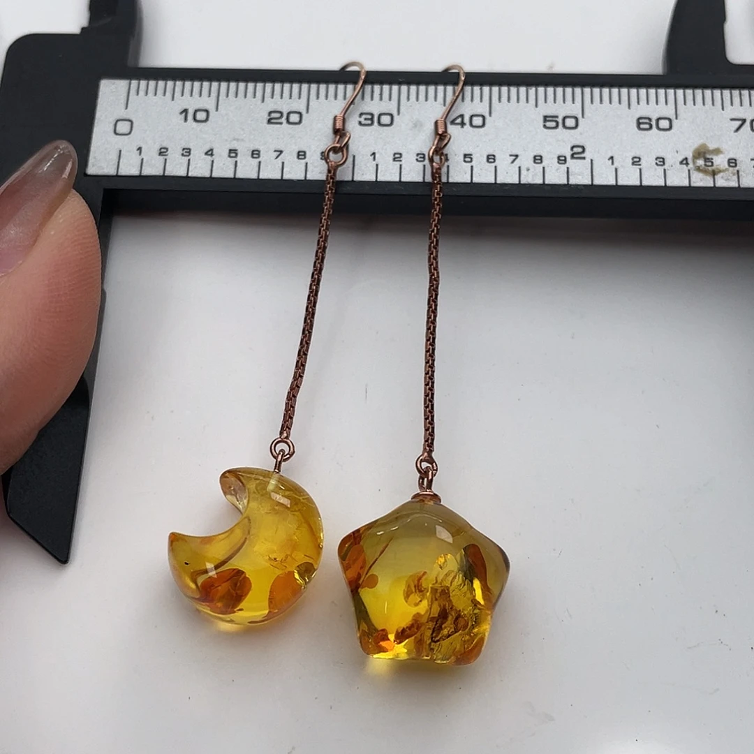 琥珀银S925镀金镶嵌吊坠(赠链)