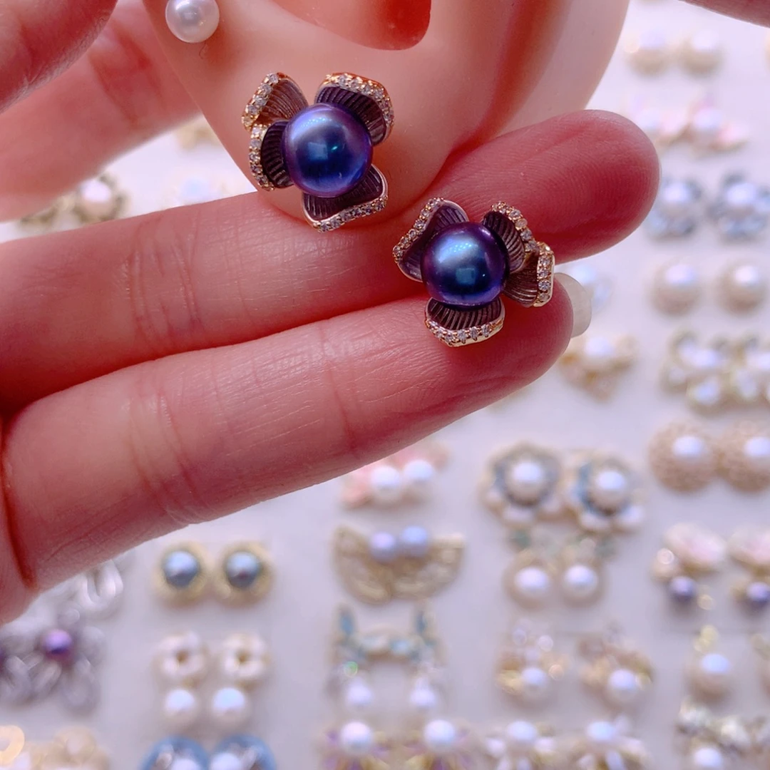 淡水珍珠耳饰合金