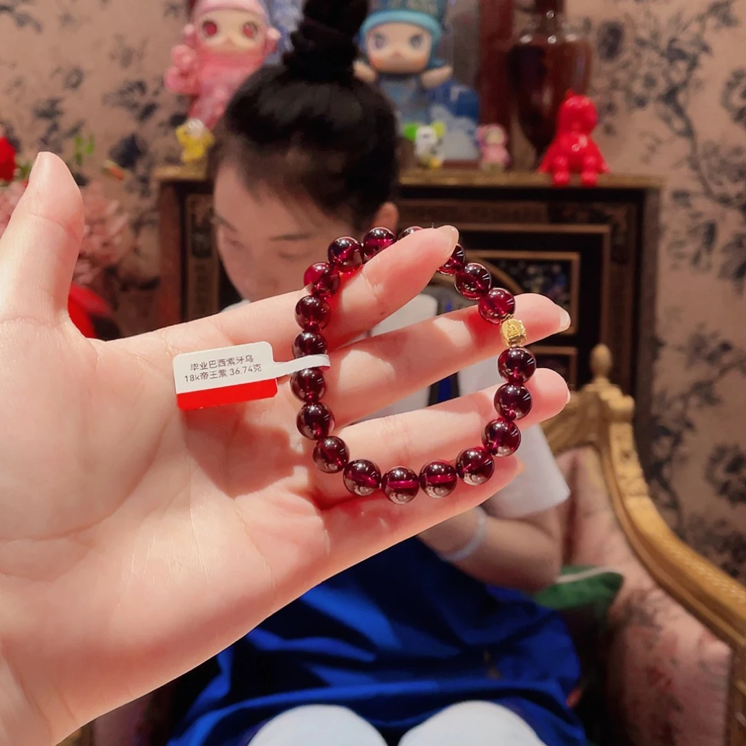 石榴石（紫牙乌）手串未镶嵌