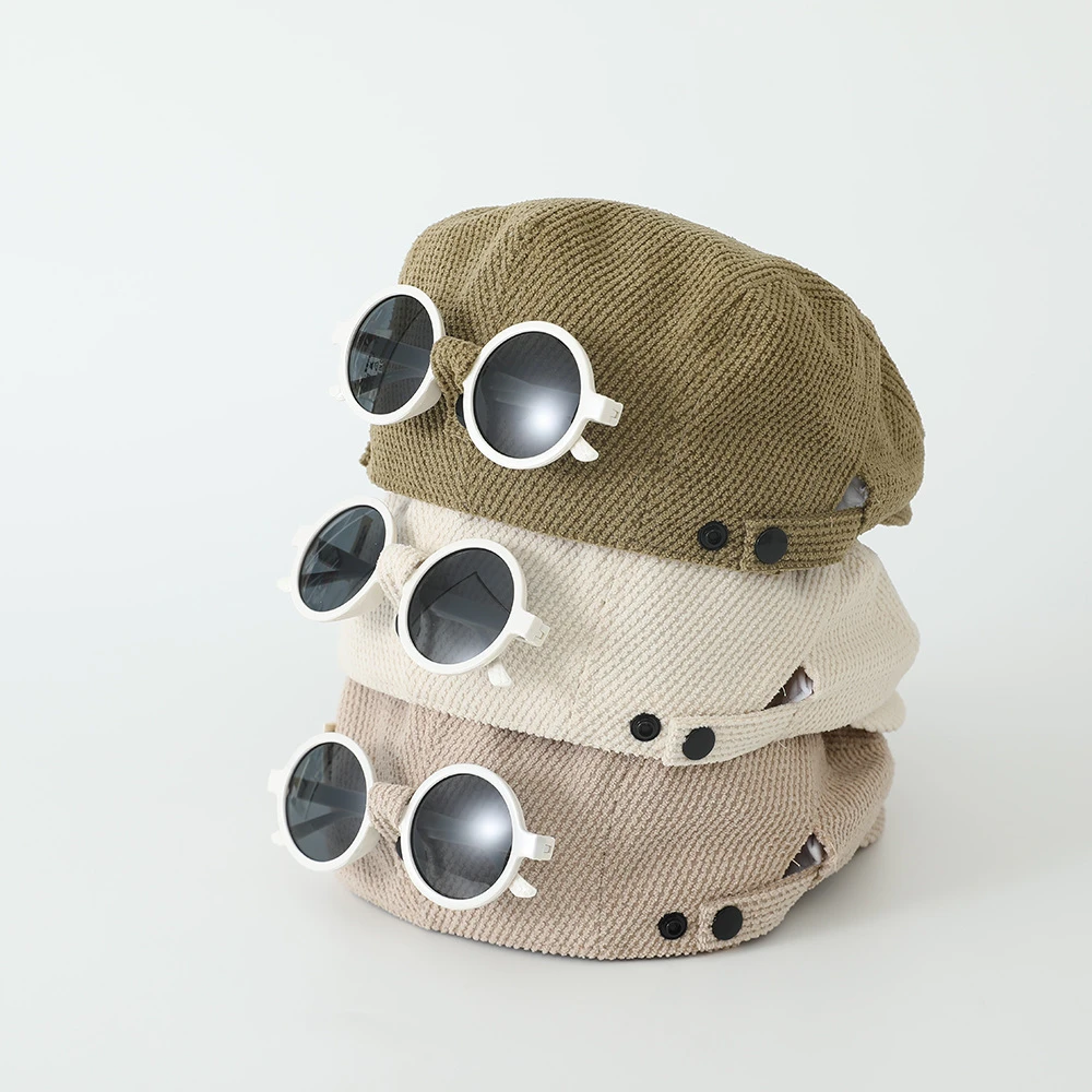 儿童棒球帽时尚薄款个性软帽檐可拆卸眼镜男女童凹造型遮阳鸭舌帽