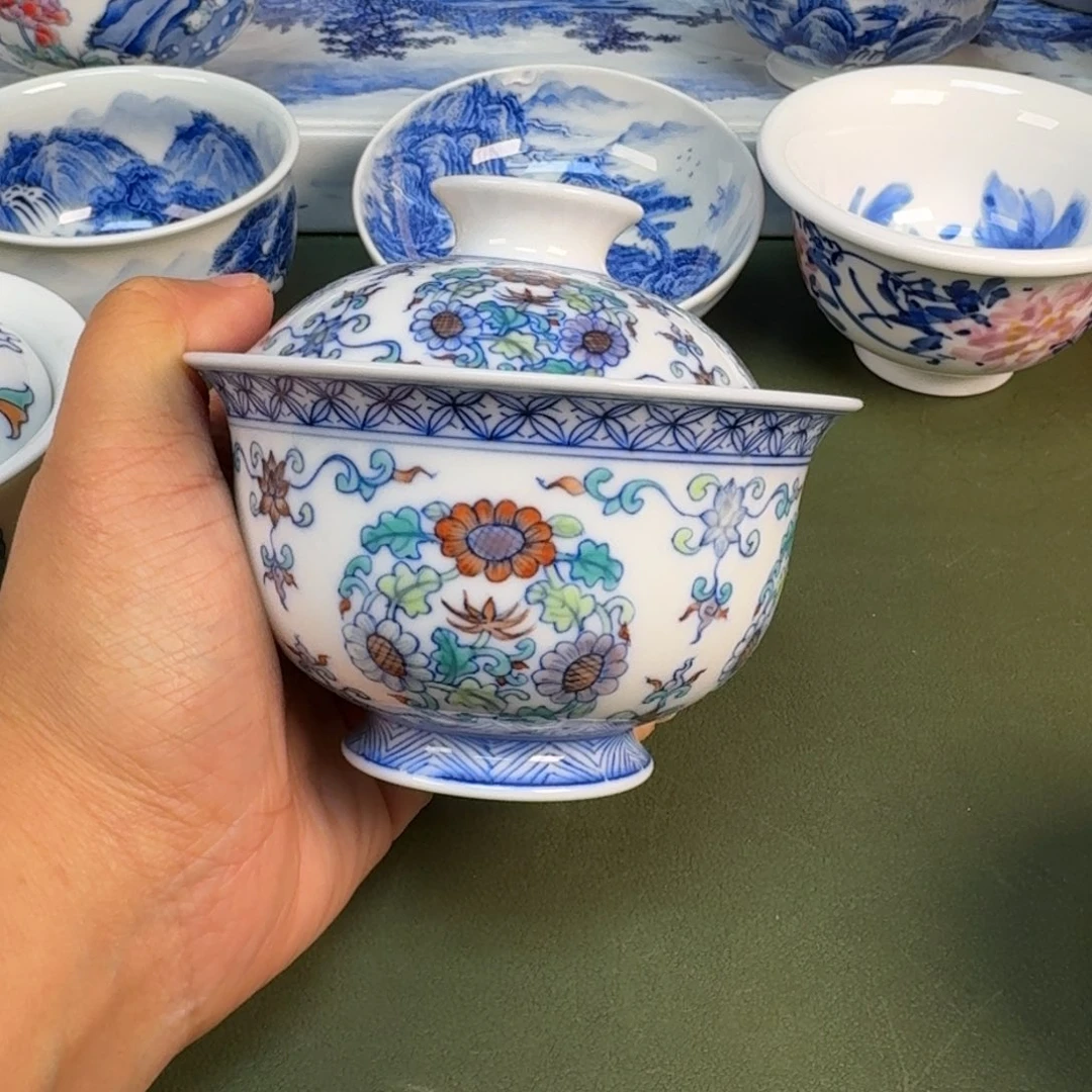 陶瓷景德镇纯手绘茶具圆圆236