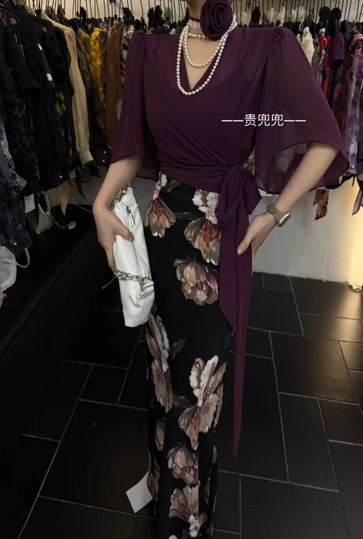 气质纯色一片式雪纺衫衬衣