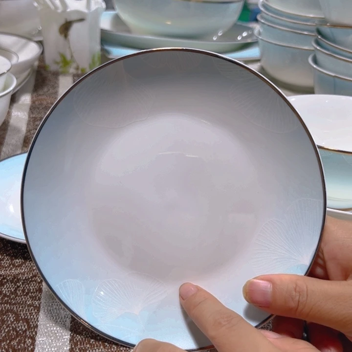 瓷片六寸浅碟十个微瑕