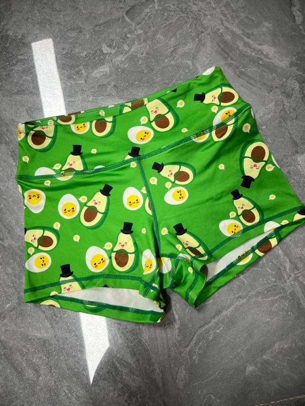 A7印花健身短裤速干女健身深蹲训练高腰三分运动裤多巴胺