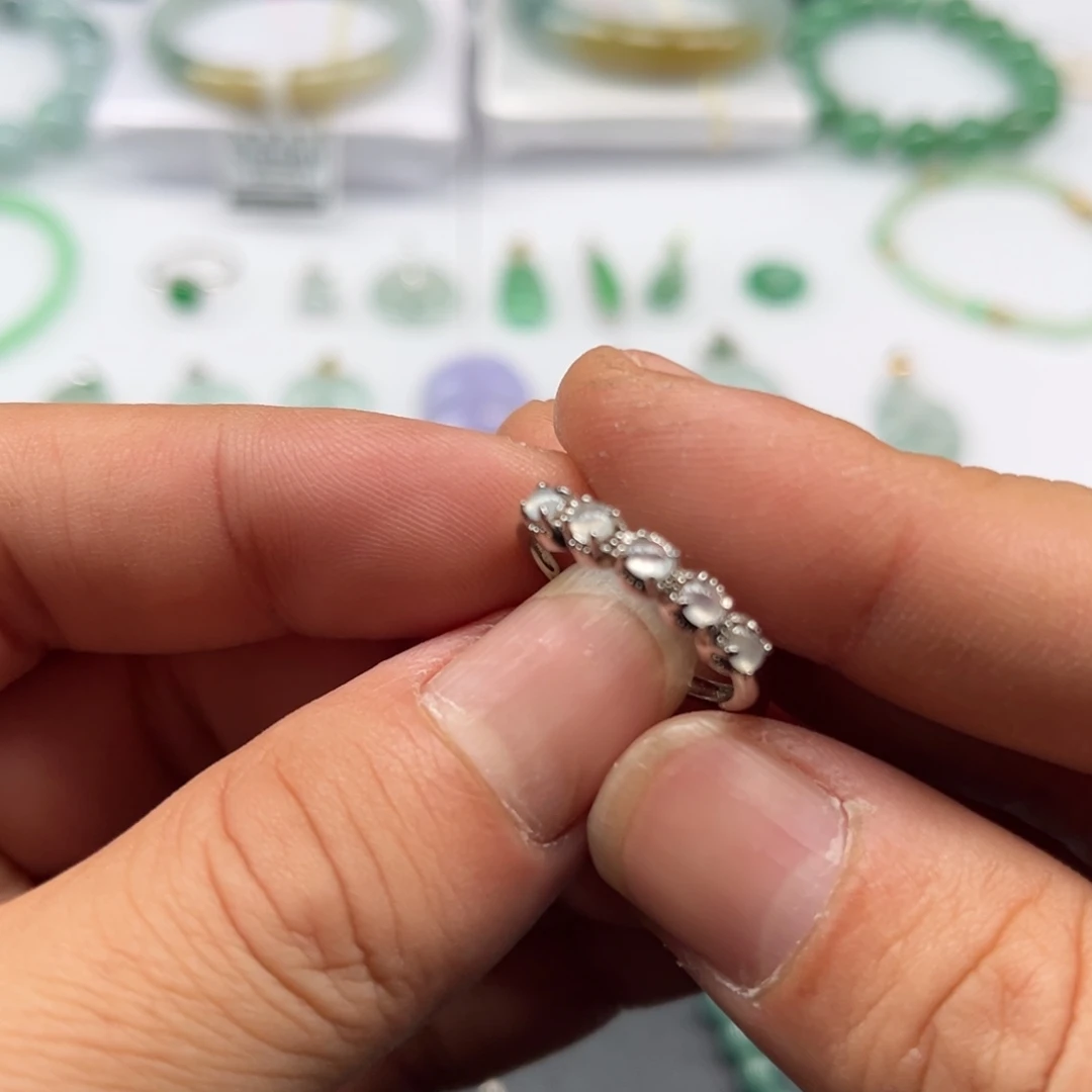 翡翠银S925镶嵌戒指福利