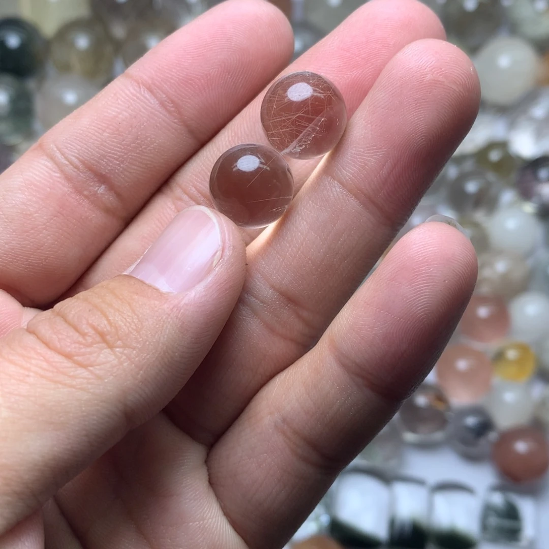 水晶珠宝半成品未镶嵌微**荷发晶球