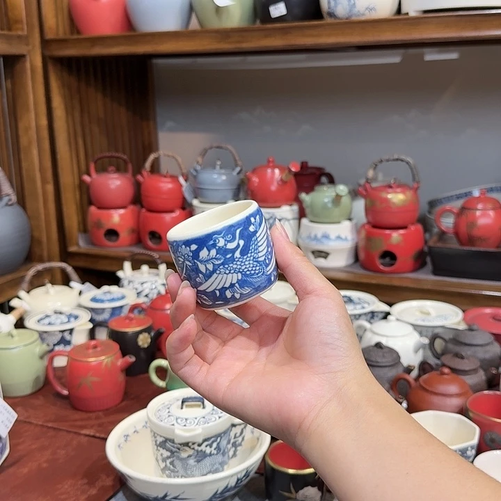 岁***慢陶梵山堂陶壶青花扳指杯