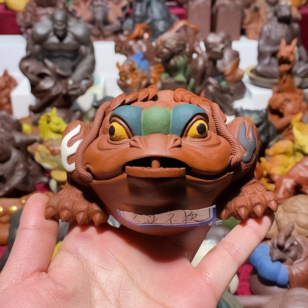 紫砂茶宠宜兴紫砂火焰蟾