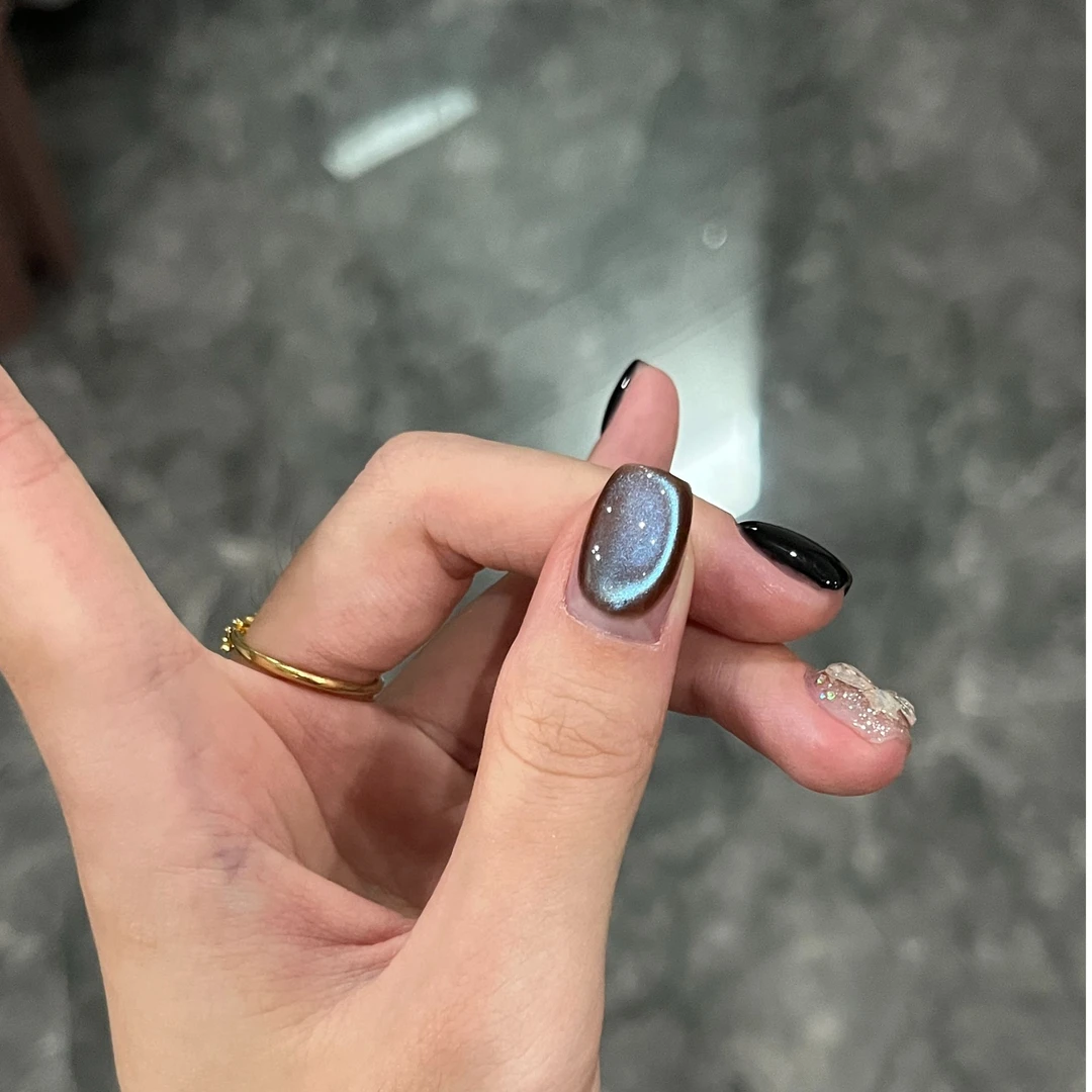 【娜娜专属】新品琥珀棕底蓝光炫彩玻璃珠蓝夜猫眼胶