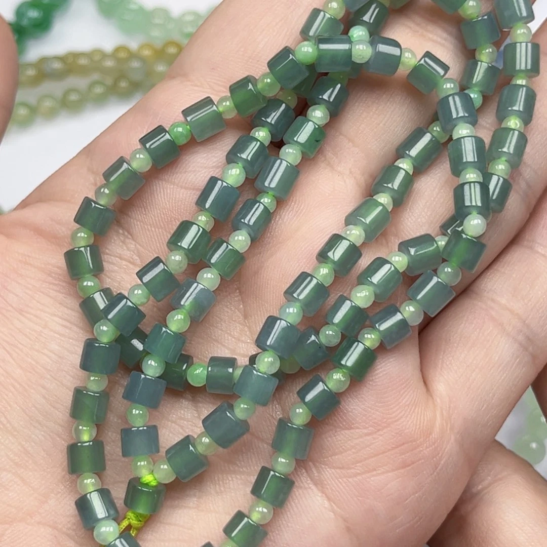 翡翠未镶嵌手链天然翡翠a货5.5桶珠是危料