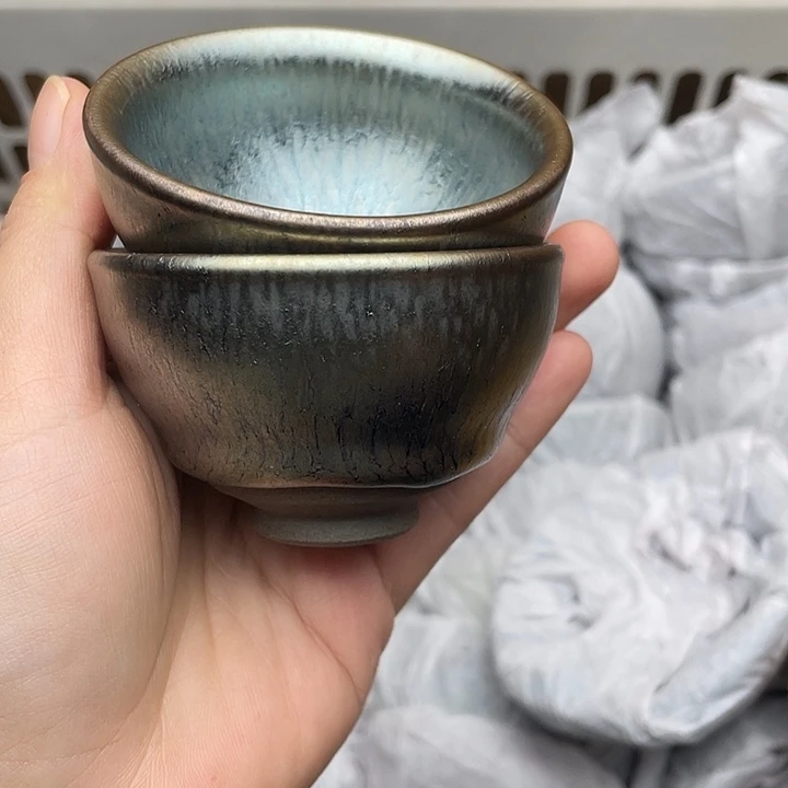 茶盏建窑建盏主人杯百花两只