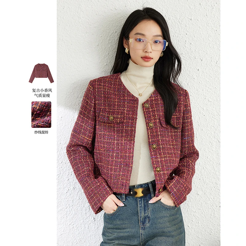 *复古小香风短外套女2025年新款高级感气质显瘦上衣M9008