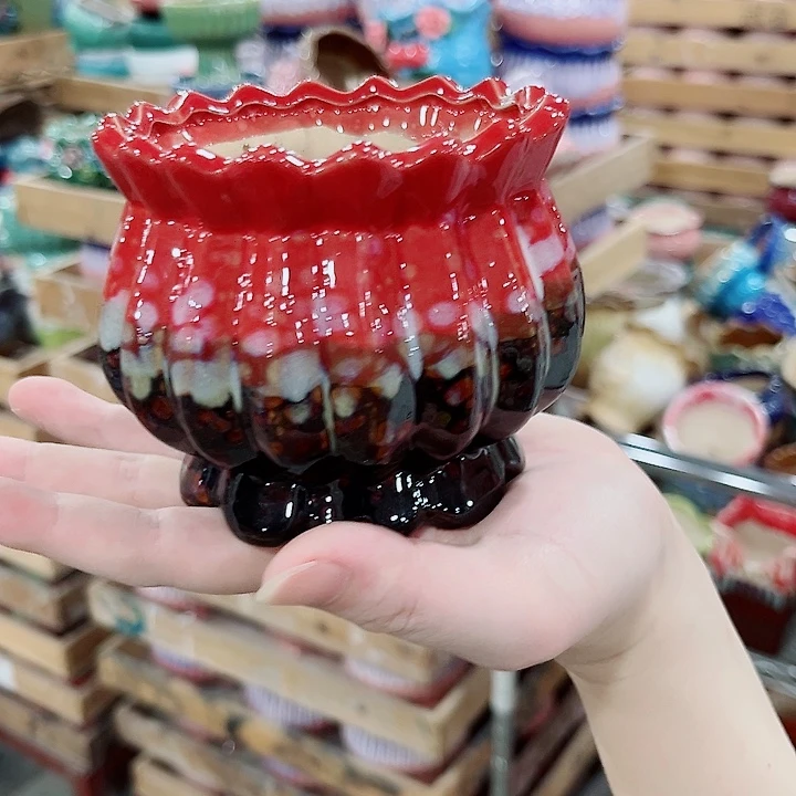 有孔.凑单10元陶瓷花盆发货！