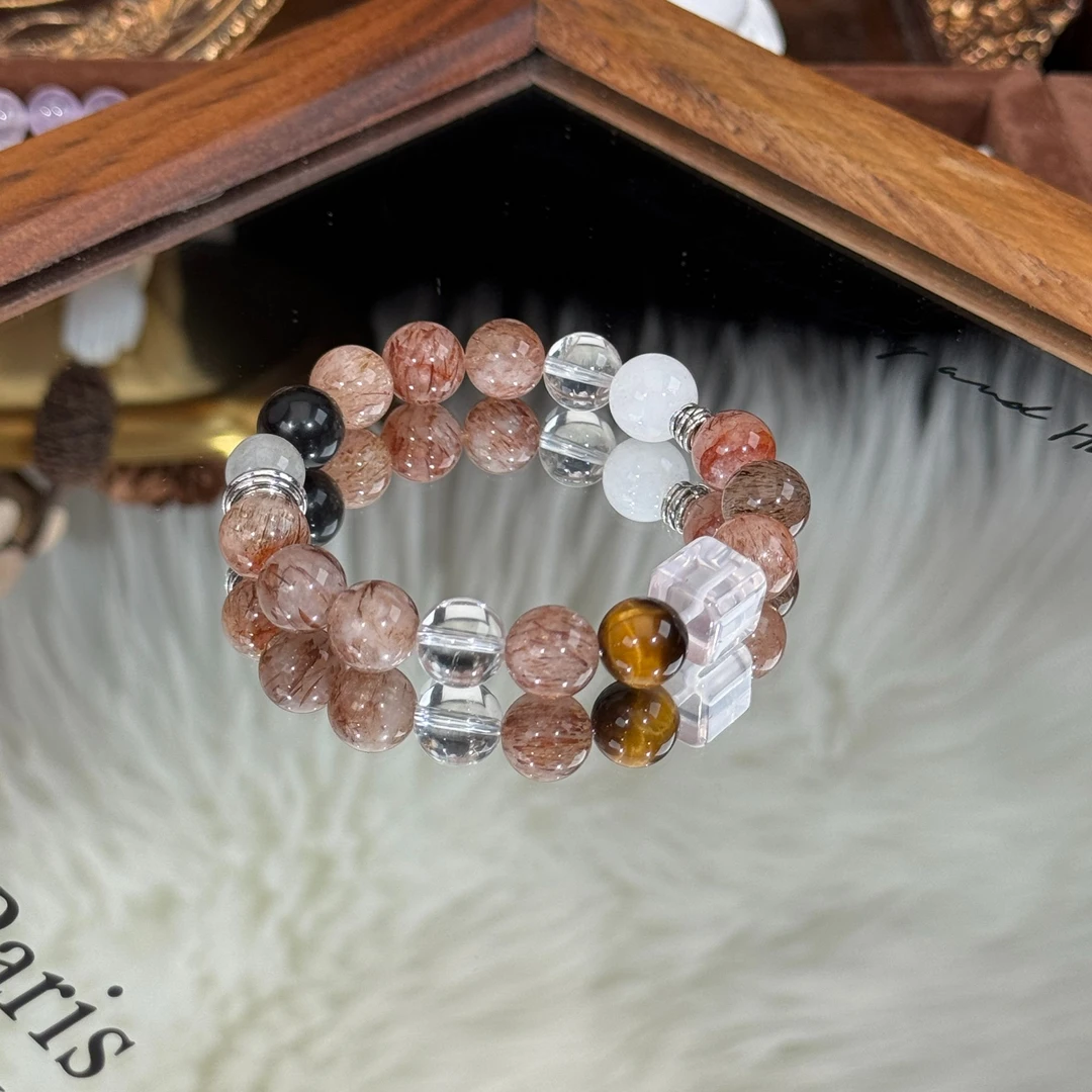 s1212【智多星】天然黑金超多宝手串精致百搭大气手链 多样性发其一