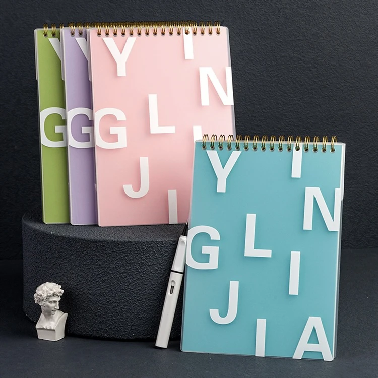 英瑞克inrik上翻防水防尘透明pp面字母风格厚实B5翻页横线线圈本