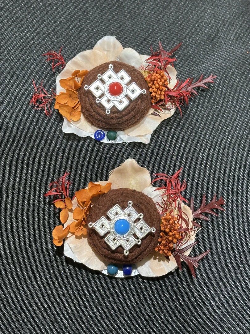 藏式永结同心胸花（高级棕黄）-满158元全国包邮