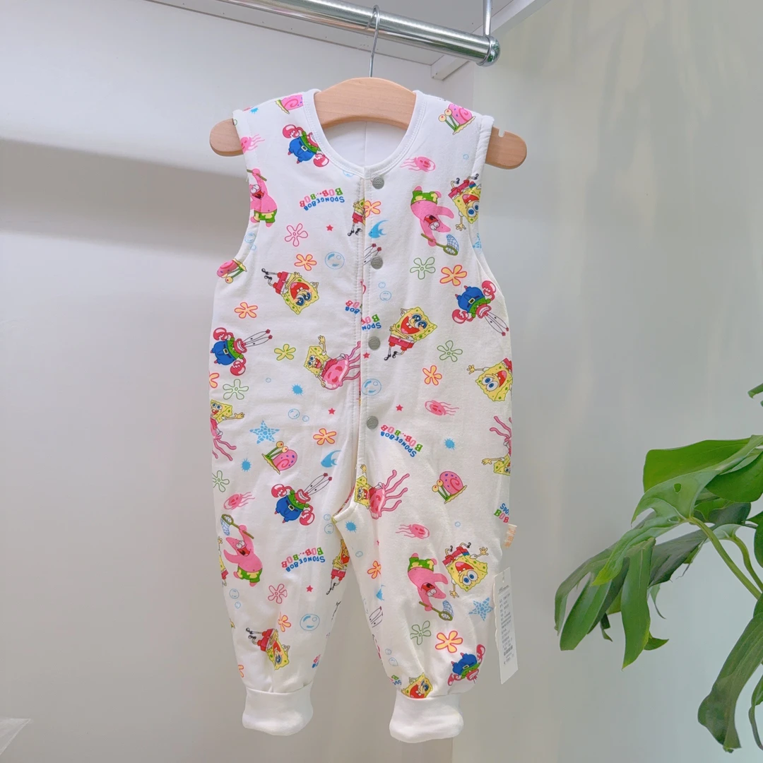 爱祖儿 前开扣 薄棉连体棉裤（60克）内穿 外穿 贴身舒适