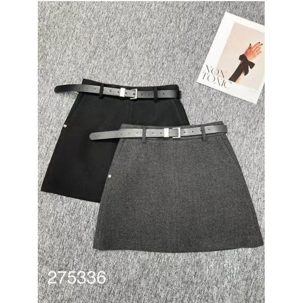 KIKI严选：275336-YER家欧洲站南油秋冬新款简约时尚A字短裙